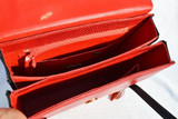  Unique Red & Black 1990's LIZARD & CROCODILE Skin Handbag - LUC BENOIT 