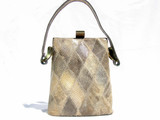  Unique Petite Patchwork 1950's MONITOR (Ring) Lizard Skin Purse 