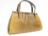  Stunning 1950's MONITOR Lizard Purse w/Fancy Silver Filigree Clasp 