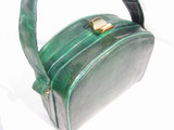  Petite 1950's BRIGHT GREEN Lizard Skin Handbag - Great Shape! 