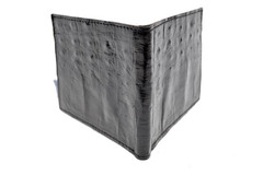 Men's Unused 1980's-90's Black CAIMAN Crocodile Skin Wallet Billfold