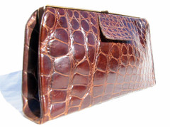 AMPLE 1940's-50's Sleek ALLIGATOR Skin Clutch Bag