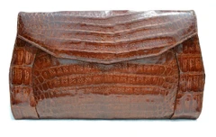 COGNAC 1950's-60's CROCODILE Belly Skin CLUTCH - ARGENTINA