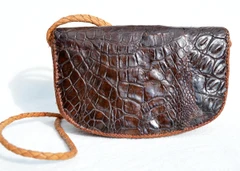 BOHO Festival Casual Brown 1960's Crocodile Skin Shoulder Bag