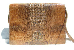 1960's HORNBACK CROCODILE Skin PORTFOLIO iPAD Case Shoulder Cross Body Bag