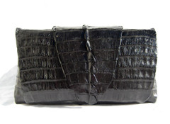 B. ROMANEK - 2010's ROCKSTAR *Jet Black* Hornback CROCODILE Wrap CLUTCH