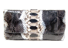 2020's JALDA Blue, Gray & Black PYTHON Snake Skin CLUTCH Bag