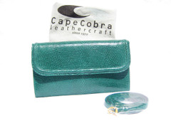 GREEN 2010's CAPE COBRA LIZARD Skin Clutch Shoulder Bag
