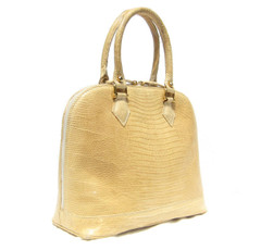 Classic 11 x 9 BOLIDE Style British Pale YELLOW Lizard Skin Handbag