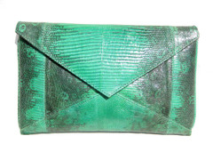 GREEN Early 2000's (Ring) LIZARD Skin CLUTCH Bag - BEIRN