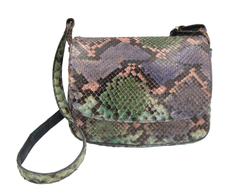 1980's Gorgeous Pastel PYTHON Skin Clutch Cross Body Shoulder Bag
