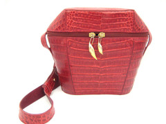 Gorgeous Early 2000's RED Crocodile Belly Skin CROSS BODY Shoulder Bag - DE VECC