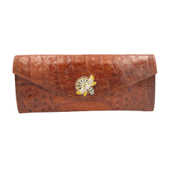 NEW Custom Jeweled ORANGE CROCODILE Skin CLUTCH Bag - BEE