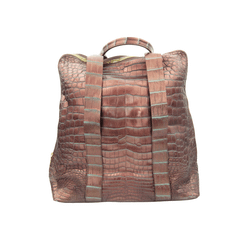 XXL COPPER TURQUOISE Early 2010's Soft ALLIGATOR Belly Skin Handbag Satchel OVER