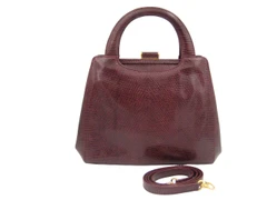 Gorgeous 1990's OXBLOOD Red Lizard Skin Handbag Shoulder Bag - SUAREZ