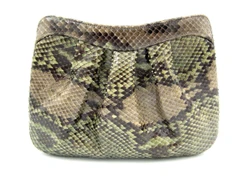 Green Gray 1970's PYTHON Snake Skin Shoulder Bag - MOSKOWITZ