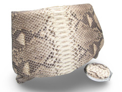 Beautiful Cream & Brown Matte PYTHON Snake Skin Shoulder Bag  w/Mirror