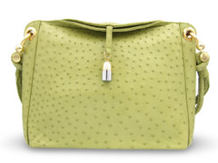 XL 15 x 11 Early 2010's Chartreuse GREEN Ostrich Skin TOTE Satchel