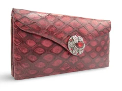 SUPER RARE Fabulous BURGUNDY Red 1960's LaJuenesse Anteater Skin Handbag