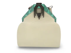 Mini! Art Deco JACOMO Lovely 1960's Jeweled Soft White LIZARD Skin Evening Bag