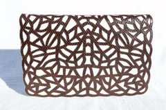 Brown & White "WEB" 1970's-80's Karung SNAKE Skin Clutch Bag - ANDREA PFISTER
