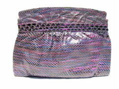 1970's PURPLE Python Snake Skin Clutch Shoulder Bag - VARON