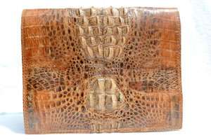  Large 1940's-50's HORNBACK CROCODILE Skin PORTFOLIO Case Shoulder Bag 