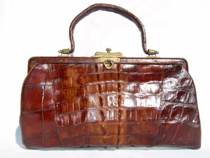  Lovely Edwardian Antique 1904 ALLIGATOR Tail Skin Purse 