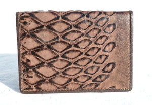  Fabulous COCOA Brown 1950's ANTEATER Skin Business CARD Case Wallet 