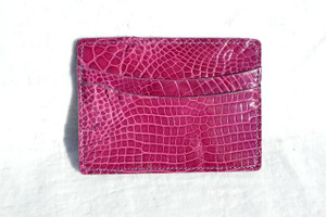  New! Purple ALLIGATOR Belly Skin CARD I.D. CASE Wallet 