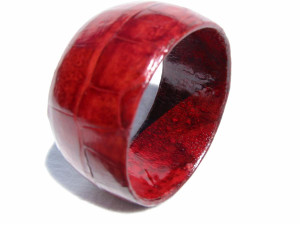  New! 2007 RED CROCODILE Skin CUFF Bracelet BANGLE! 