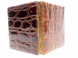  1950's-60's COCOA Alligator Skin Powder/Make-up COMPACT 