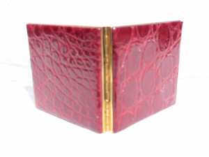  DUNHILL 1950's-60's RED Alligator Skin Powder or Make-up COMPACT 