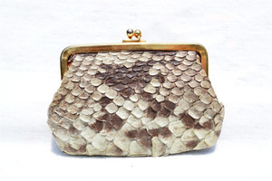  Lovely 1950's-60's PYTHON Snake Skin Change Purse 