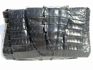  2000's ROCKSTAR *Jet Black* Hornback CROCODILE Wrap CLUTCH 