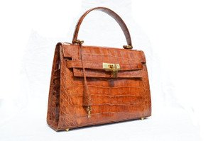  New! Cognac CROCODILE Skin BIRKIN Bag BRIEF - HERMES Style! 