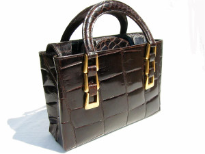  1950's-60's SAKS FIFTH AVE Alligator Skin Handbag - Great Design! 