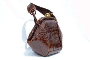  Unique 1940's-50's DECO Style ALLIGATOR Skin Handbag 