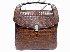  1980's-90's COCOA CROCODILE Belly Skin SHOULDER Bag 