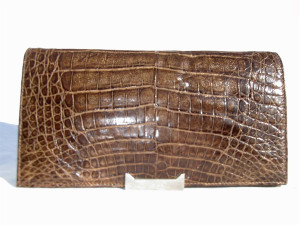  Classic 1980's-90's COCOA CROCODILE Belly Skin CLUTCH Bag 