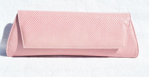  PINK 1980's-90's LAI Karung Snake Skin Clutch Shoulder Bag 