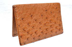  BOSCA 1960's-70's Tan OSTRICH Skin CARD I.D. CASE 