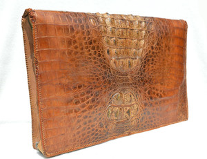  X-Large 1950's-60's HORNBACK CROCODILE Skin PORTFOLIO Case 