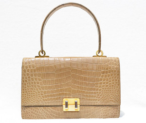  COBLENTZ 1960's Blonde TAN CROCODILE Porosus Belly Skin Handbag 