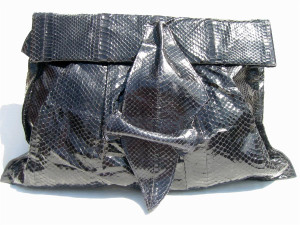  HUGE 19" x 13" 1970's COBRA Snake Skin CLUTCH Bag - ELODIA S-3106 