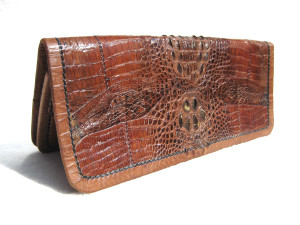  1940's LONG Gentlemen's HORNBACK CROCODILE Skin Carry Case 