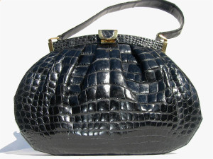  HUGE Deco Style 1950's-60's DEITSCH Alligator Skin Handbag 