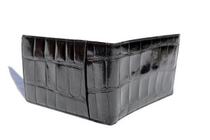  Men's Large Unused 1980's-90's Black CROCODILE Skin Wallet Billfold 