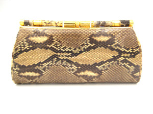  1960's-70's PYTHON Snake Skin Convertible CLUTCH Handbag 