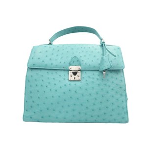 Early 2000's TURQUOISE KELLY Style OSTRICH Skin Handbag Early 2000's TURQUOISE KELLY Style OSTRICH Skin Handbag